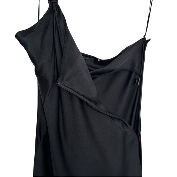 ELIE TAHARI Black Silk One-Shoulder Maxi Dress Braided Strap Evening Gown Sz 10 - Picture 6 of 14